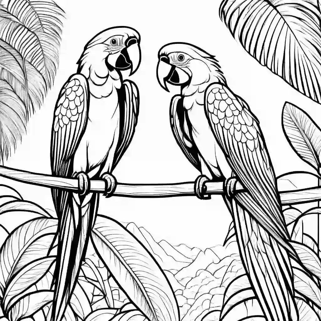 Macaws coloring pages